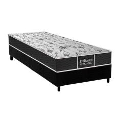 Cama Box Solteiro: Colchão Molas Probel Prolastic Sleep + Base CRC Suede Black(88x188)