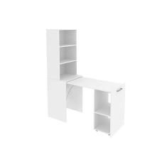 Mesa Multiuso Escritório Retrátil Me4171 C- 5 Nichos Branco - Tecno Mobili