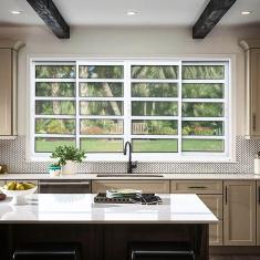 Janela Elite com Travessas 4 Folhas Moveis 100 X 200 Vidro Liso Branco