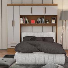 Guarda Roupa Modulado Paris 5 Portas 2 Gavetas Freijó Com Off White
