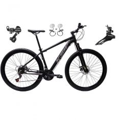Bicicleta Aro 29 Ksw Xlt 24v K7 Câmbios Shimano Freio Hidráulico Garfo Trava - Preto/prata Tam.21