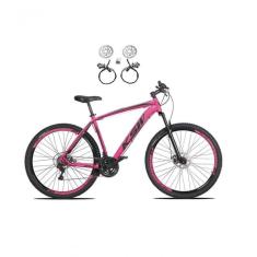 Bicicleta Aro 29 Ksw Xlt 24v Freios Disco Hidráulicos Garfo Suspensão - Rosa Tam.17
