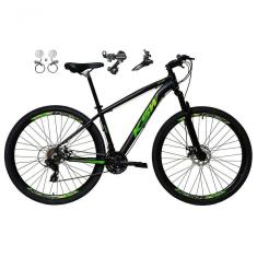 Bicicleta Aro 29 Ksw Xlt 24v K7 Câmbios Shimano Freio Hidráulico Garfo Trava - Preto/verde Tam.19