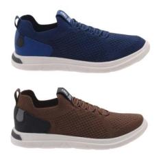 Kit 2 Tênis Casual Masculino Knit Confortável Macio-Masculino