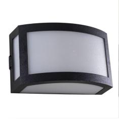 Arandela maresia em policarbonato super resistente preta + led 12w Bra