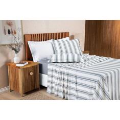 Jogo De Lençol Malha Algodão Casal Padrão 4 Pç Antialérgico - Nathalia