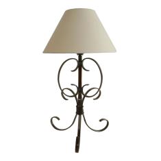 Abajur Rustico Artesanal de Ferro para Canto de Mesa Sala de Jantar