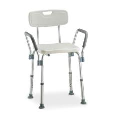 Banqueta de Banho com Encosto e Apoio de Braço até 135 Kg D3 Dellamed,