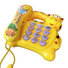 Telefone Musical Infantil Brinquedo Piano Luzes Som Animais - Inside