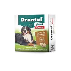 Drontal Plus Vermífugo Cães 35kg sabor Carne - 2 comprimidos