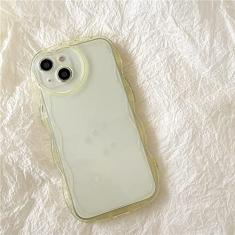 Capa transparente de silicone para iPhone 13 12 11 Pro Max XR X XS Max Love Lente protetora em forma de coração Capa macia em forma de onda, amarela, para iphone XR