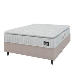Cama Box Colchão Casal Espuma D45 Lazio Pillow Top 138x67cm Branco/bege Hellen Branco