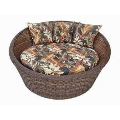 Chaise Orbit em Fibra Sintética - Tecido Revieira Marrom - Abinoski Mó