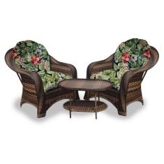 Conjunto de Poltronas Fibra Sintética Roma - 2 Poltronas + 1 Mesa Cent