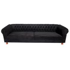 Sofá Chesterfield Duque 3 lugares 2M - Suede Preto / sala de estar, re
