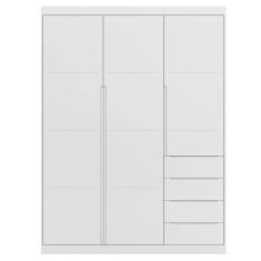 Guarda Roupa Infantil 3 Portas 4 Gavetas Lua P04 Branco - Mpozenato, B