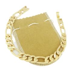 Pulseira Masculina 22Cm 1Cm Largura Folheada Ouro Pl133