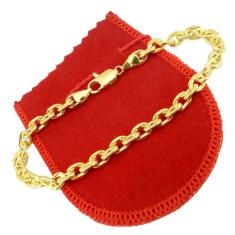 Pulseira Masculina 19Cm 5Mm Largura Folheada Ouro Pl483