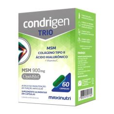 Condrigen Trio Msm Colágeno Tipo 2 Ha E Vitamina C 60 Caps - Maxinutri