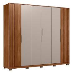 Guarda Roupa Casal Atrice Ripado 6 Portas com Pés - Demartêz