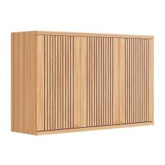 Armário Aéreo p/ Cozinha Sauvignon c/ 3 Portas Ripadas 120cm Amendoa - Ronipa