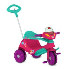Triciclo Mototico Velobaby 357 c/Haste De Passeio/Pedal Rosa
