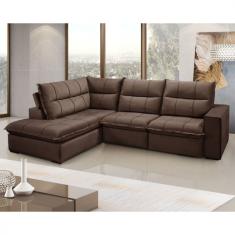 Sofá/ Estofado Com 2 Lugares E Chaise Direto Marrom