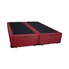 Cama Box Baú Queen Bipartido Suede Vermelho Com Pistão A Gás - Estrutura Reforçada - Imperium do Sono