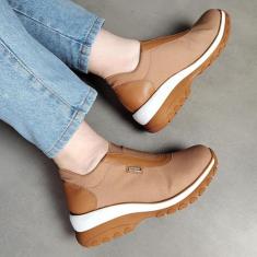 Tênis Rivera Slip On Confortável Dia a dia - Firezzi,  35, Ámbar