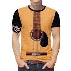 Camiseta Violão Masculina Musica Guitarra Infantil Blusa - Alemark, GG