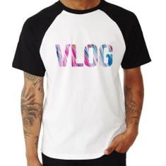 Camiseta Raglan Vlog - Foca na Moda, Branco, Preto, GG