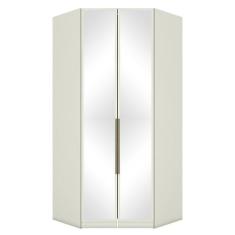 Guarda Roupa Modulado Canto Closet Seletto 2 Portas Areia com Espelho 