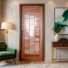 Kit Porta Pronta Maciça de Eucalipto 214x89x14cm PM97 Abertura Direita