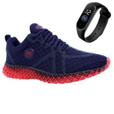 Tenis Masculino Academia Esporte Leve Caminhada Conforto Dia a Dia + Relógio-Masculino