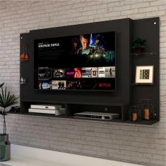 Painel p/ TV 60&quot; com prateleiras de vidro Braga Multimóveis