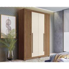 Guarda Roupa 4 Portas E 2 Gavetas C- Pés Buriti Jatoba-areia - Santos Andirá