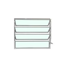 Vitro Basculante Branco 80 X 100 Vidro Liso