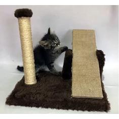Arranhador Para Gatos Mini Poste Com Gangorra (Marrom)