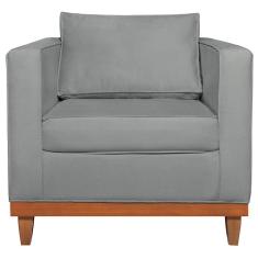 Kit Sofa 3 Lugares E 2 Poltronas Europa 180 Cm Bouclé Cinza