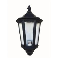 Arandela Colonial Clássica Meia Face 3 Vidros em Alumínio Preto