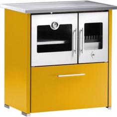 Fogão a Lenha Trento Esquerdo Chapa Ferro Amarelo HMD