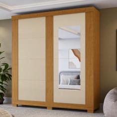 Guarda-Roupa Solteiro Chile Com Espelho 2 Portas 100% MDF Linhamobília
