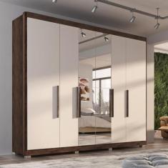 Guarda Roupa Casal Valencia 6 Pts 6gav C/ Esp Com Pés - Quarta Divisão