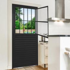 Porta de Alumínio Lambril 210x80cm Postigo Hale Esquadrias Abertura Es