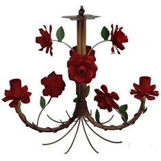 Lustre Artesanal Iluminação Media para Cozinha Pequena com Flores