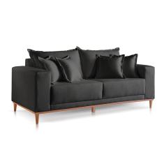 Sofá 2 Lugares Fixo Living Mirage Linho Preto 2m