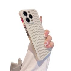 Capa de telefone respirável com grade de resfriamento sem moldura fina para iPhone 14 13 12 11 Pro Max Capa traseira de dissipação de calor para PC rígido, branca, para iPhone 14Pro Max