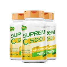 Kit 3 Suprem C 500 Vitamina C 500mg + Zinco 7mg Unilife 60 cápsulas