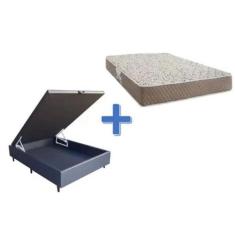 Conjunto: box com baú branco + colchão durabilli espuma d45 viúva 128x