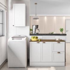 Cozinha Modulada 2 Peças 3 Portas 2 Gavetas Balcão com Tampo Unna Yesc